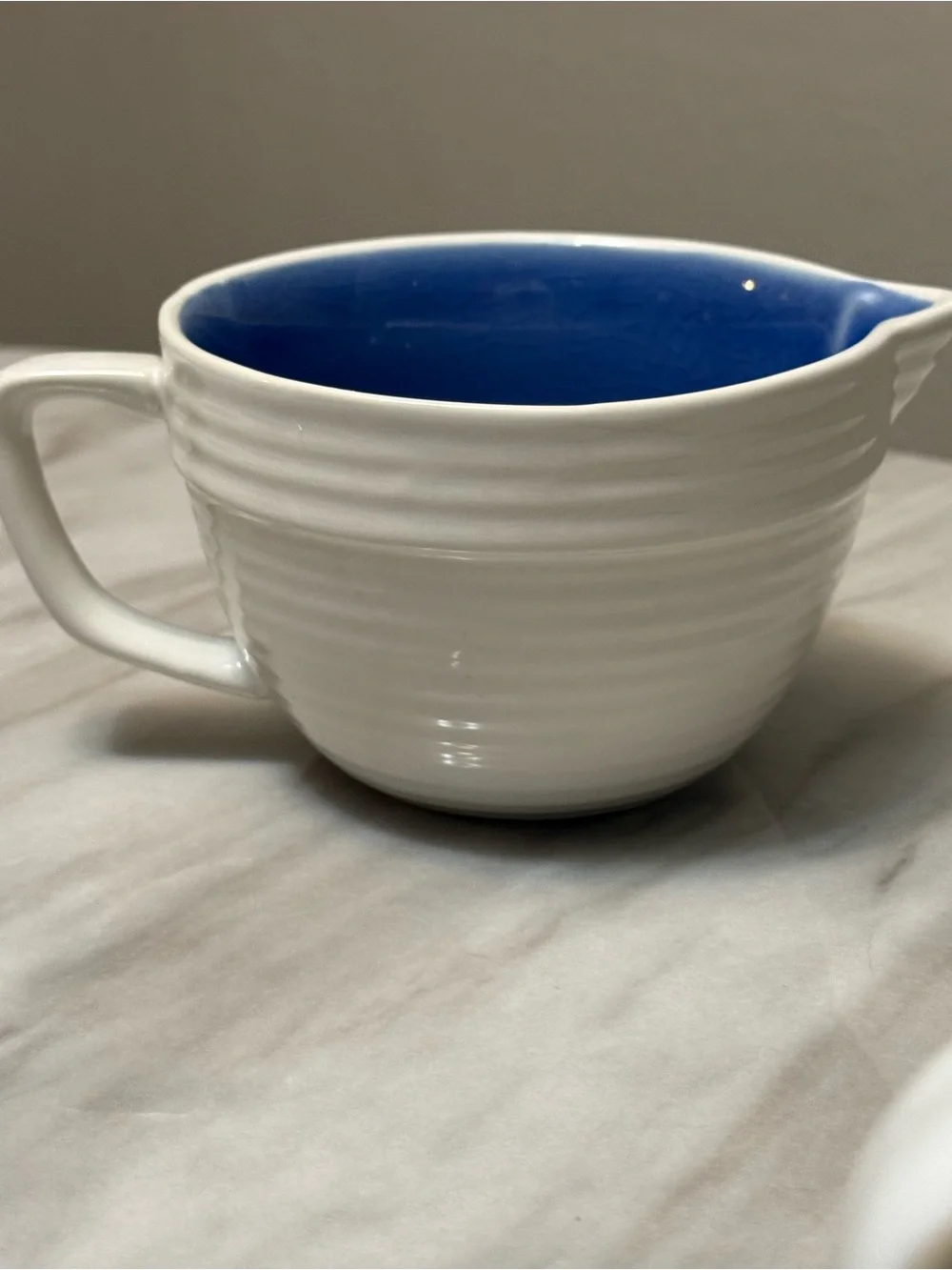 Master Class Ceramic 1 1/2 Cup White Cup With Spout Handle